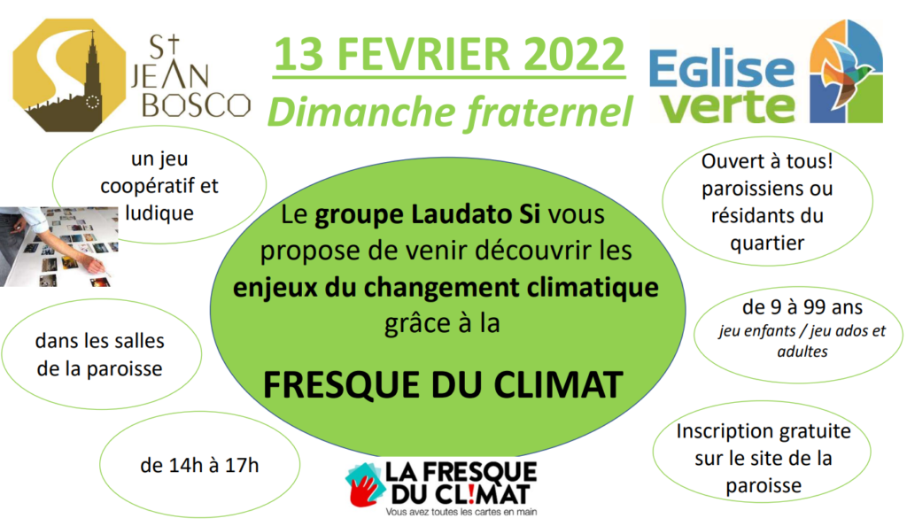 Dimanche fraternel du 13 février: venez participer à la fresque du climat!